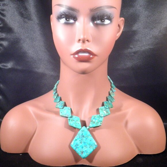 Jay King Sterling Silver Misty Mountain Modernist Turquoise Necklace - Picture 1 of 9